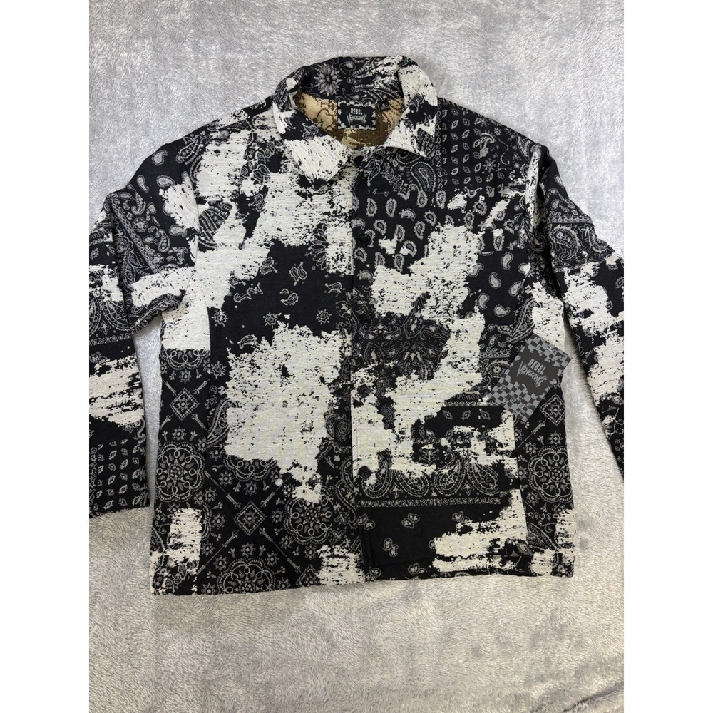 Rebel Vengeance Thick Tapestry Paisley Bandana Print Jacket Men's Small NWT 0737